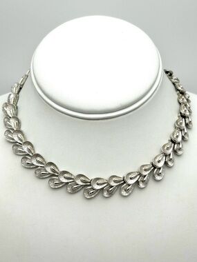 Trifari Vintage Silver Leaf Necklace